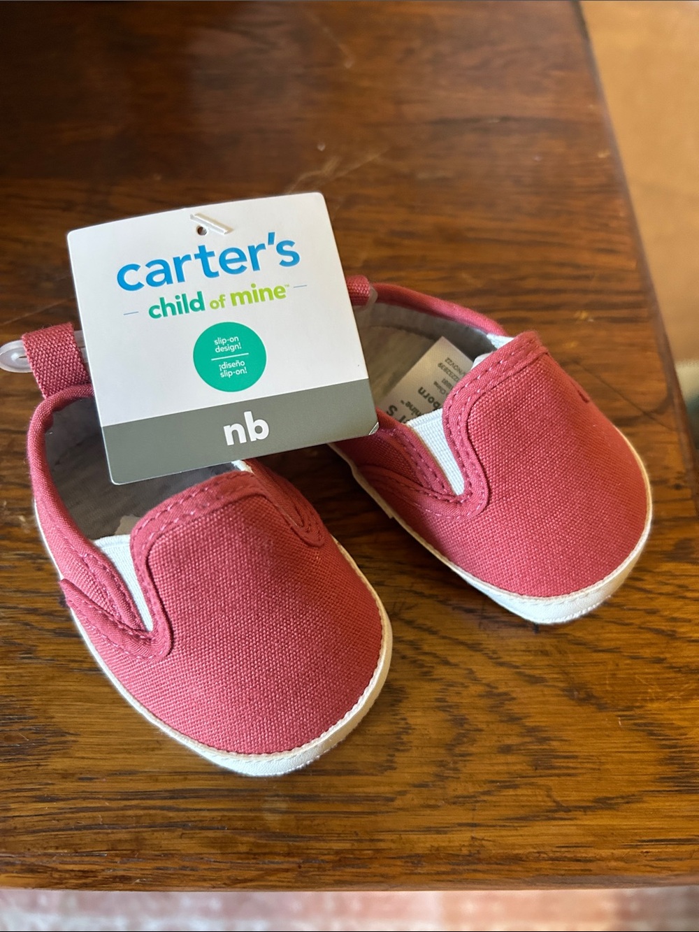 Carter's Red Canvas Slip-On Baby Shoes